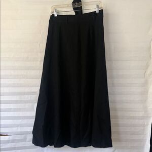 Wardrobe Maker Women’s Black Full Length Skirt with Belt Modest Maxi Skirt